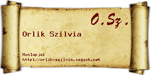 Orlik Szilvia névjegykártya